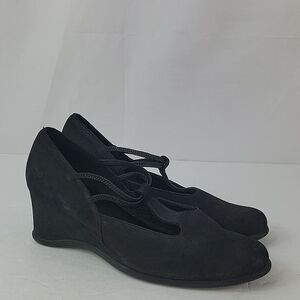 Arche Picto Wedge Heel Black Suede Leather Women's Sandals